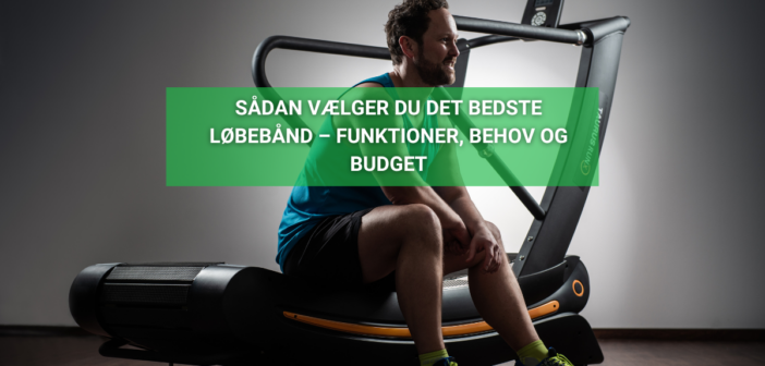 Mand sidder på et løbebånd og overvejer valg af det bedste løbebånd baseret på funktioner, behov og budget.