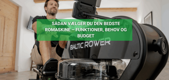 Person træner på en cardiostrong Baltic Rower romaskine i stuen – guide til at vælge den bedste romaskine til hjemmetræning.