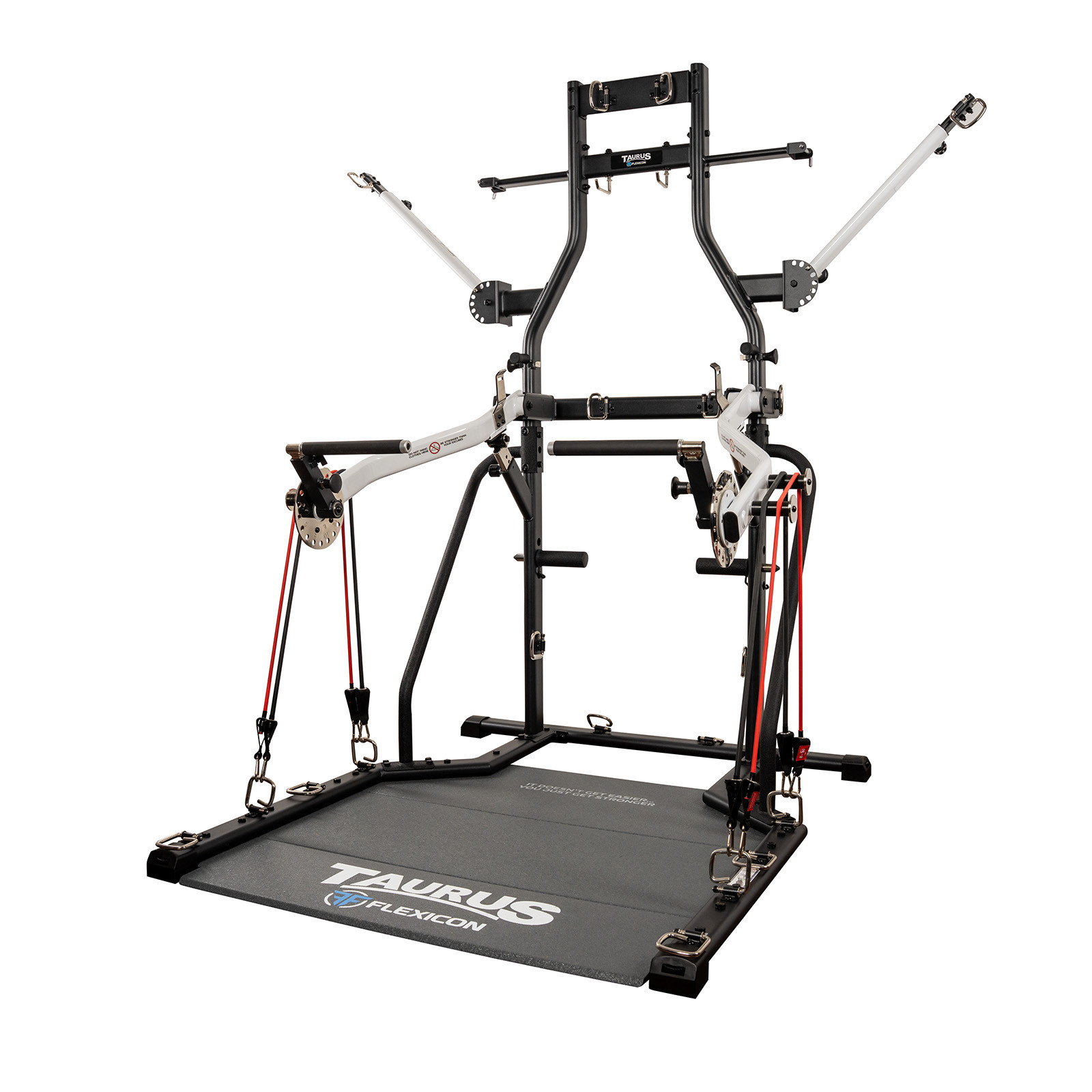 Taurus Flexicon multimaskine med justerbare arme, stænger og elastikker til alsidig styrketræning.